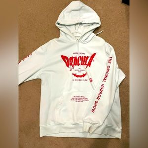 White hoodie for men Dracula in size XL